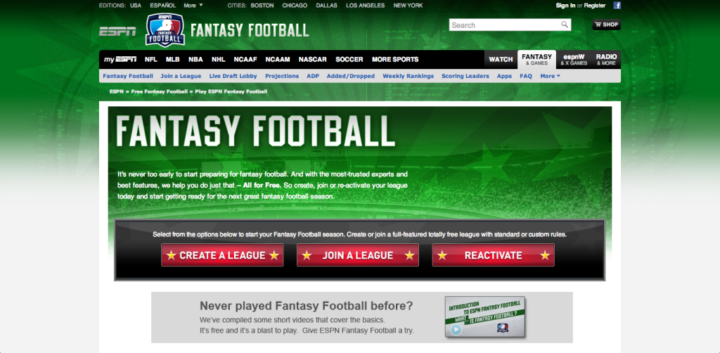 Fantasy football begins 