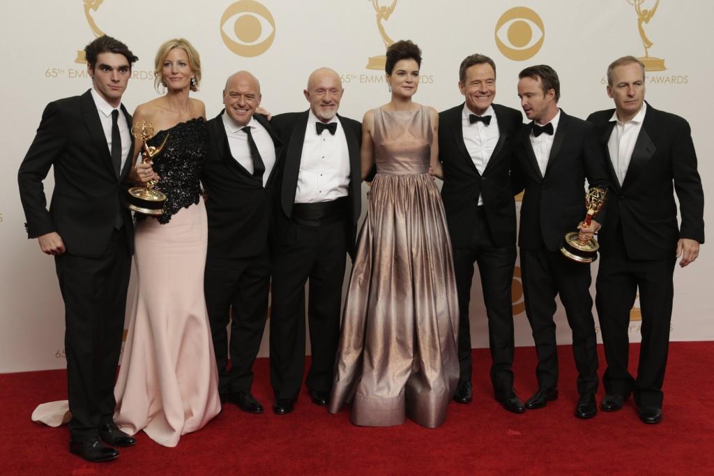 Breaking Bad cast at the 65th Annual Primetime Emmys.