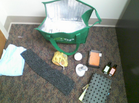 Students at Ames High are asked to use the items in this “care bag” at the counseling to give sensory input that can help to alleviate the urge to self-harm. 