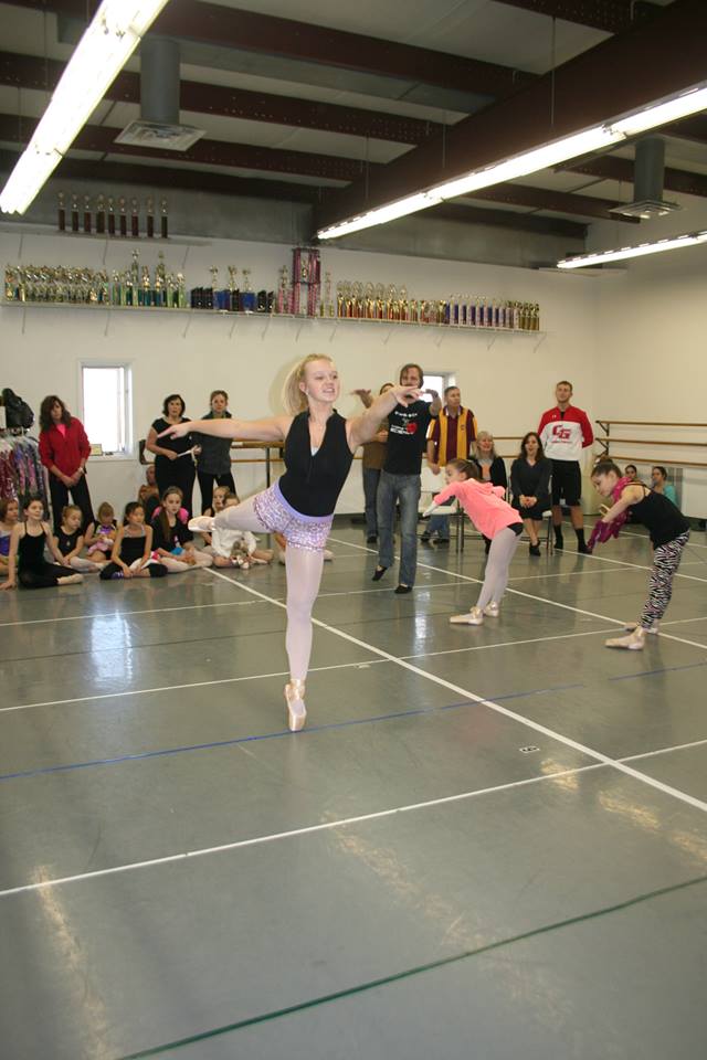 Kelsie Vertanen rehearses one of her rolls, Ballerina Doll, for the Nutcracker. 