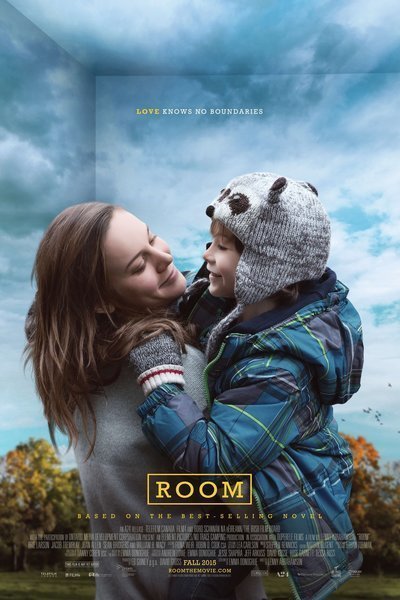 Movie poster for Room. It features Brie Larson who plays Joy and Jacob Tremblay who plays Jack.