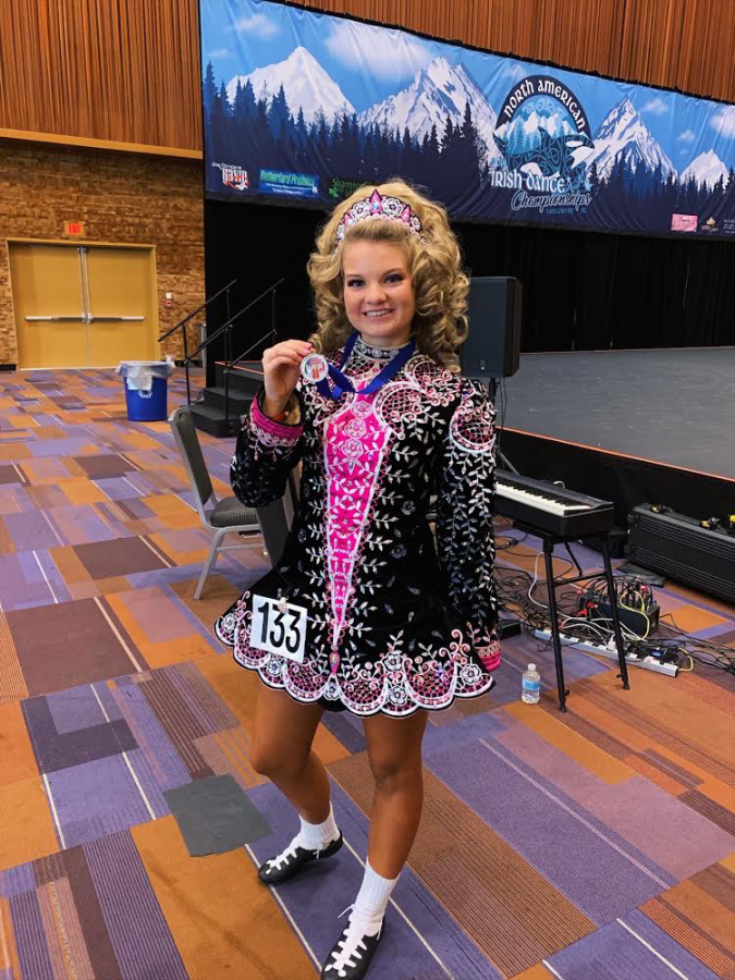 Sam at an Irish dancing competition.