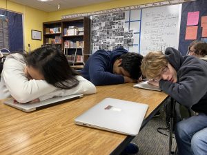 The WEB staff taking a nap after a tiring day. 
