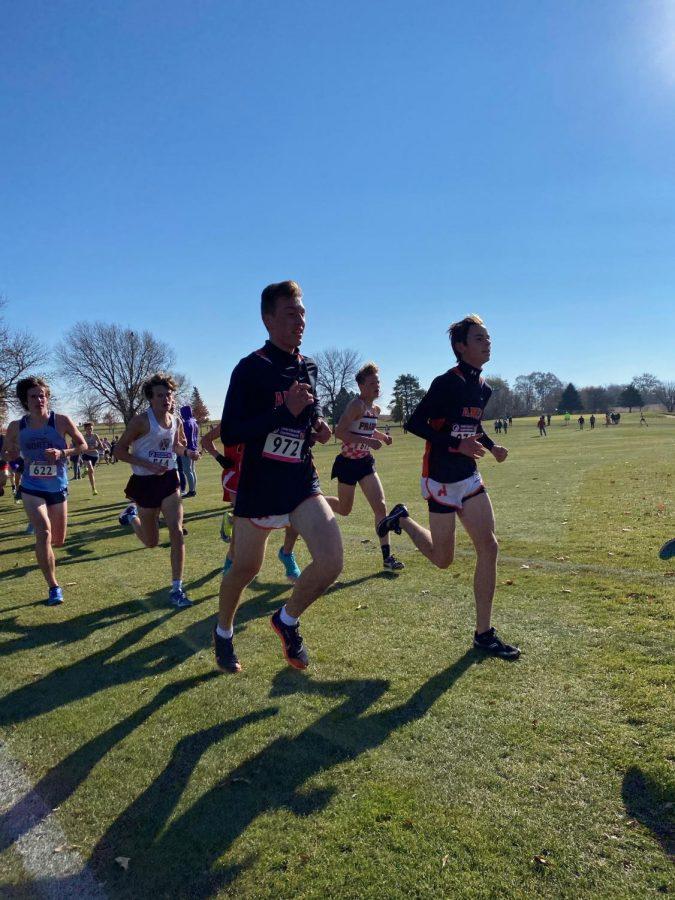 Seniors Bennett Ryken and Nick Grandgenett in their final mile. 