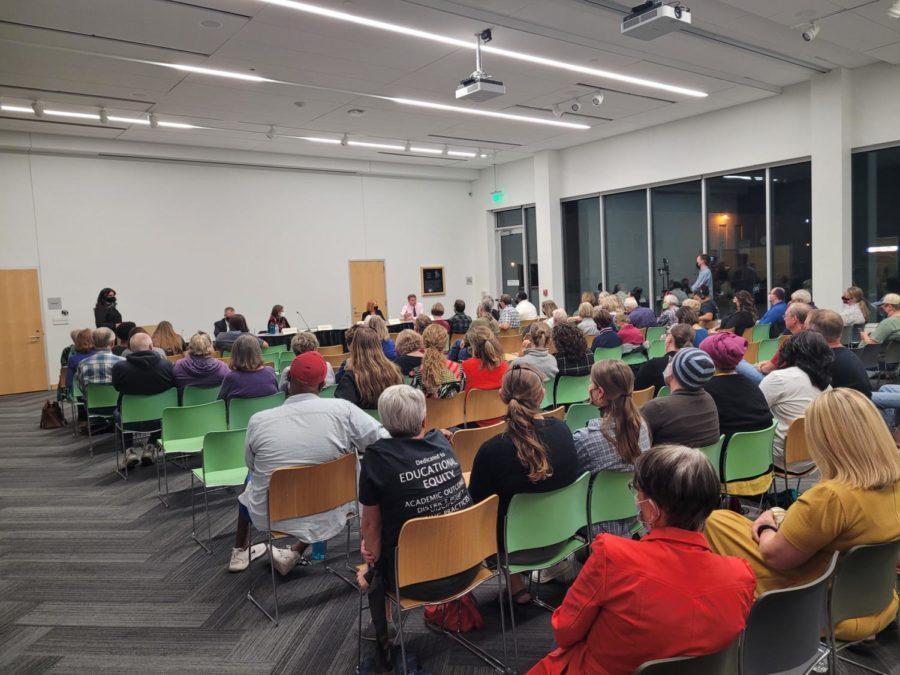 Voters gathered to hear from School Board candidates at the Ames Public Library on October 14th. 