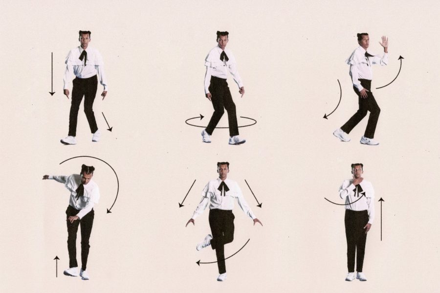 A visual posted by Stromae on the morning of Santés release, depicting a series of dance steps. 
