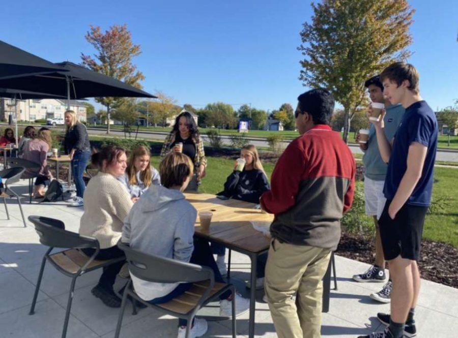 The Web staff enjoying their caffeinated beverages from North Burgies. (October 2021) 