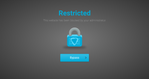 The 'restricted' message that appears on school computers.